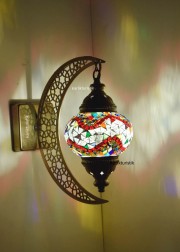 Mozaik Aplik Lamba Hilal Dekoratif Duvar Otantik Aplik Yarım Ay